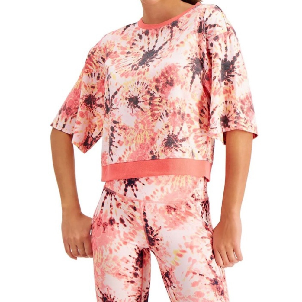 Ideology New with Tags Medium Womens Tie Dye Cropped Top Dye Peachberry Soft